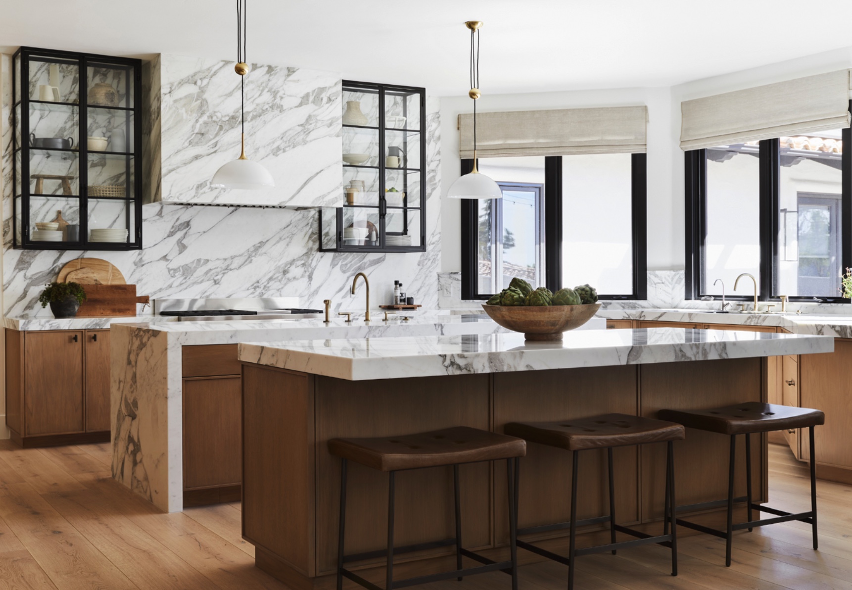 Marble island kitchen